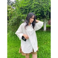 Áo sơmi trắng trơn đuôi tôm