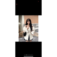 Áo sơmi trễ vai tay bồng candy top hottrend