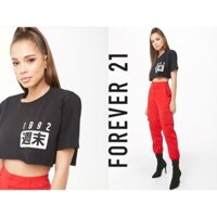 Áo super croptop F21 đen 1992 không may lai