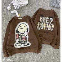 Áo swearer Nỉ Dệt Nam Nữ Cổ Tròn Họa Tiết Chú Cún Form Rộng Dễ Thương