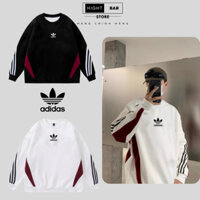 Áo sweater Adidas nam nữ form rộng, áo tay dài trơn unisex, áo sweater basic nỉ bông dày mềm mịn Q01 Hight Bar Store