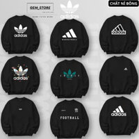 Áo sweater Adidas nỉ bông cao cấp basic nam nữ,áo swt addias dài tay unisex form rộng,tag mác đầy đủ GEM_STORE