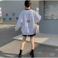 áo sweater, áo hoodie, áo sweater nam, áo sweater nữ, áo sweater nam nữ đều mặc được, áo chui đầu, áo sweater in quả địa cầu - Trắng - FreeSize