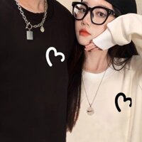 Áo Sweater basic trái tim Nam Nữ Form Rộng ,Áo nỉ đôi cổ tròn Unisex Thu Đông Chất Nỉ Bông Hàn Quốc