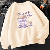 Áo Sweater Bread Milk Nam Nữ By JOLI Unisex Chất Nỉ Lót Bông Form Rộng J Joli Trendy
