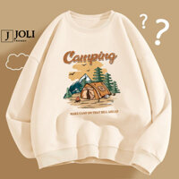 Áo Sweater Camping Nam Nữ By JOLI Unisex Chất Nỉ Lót Bông Form Rộng J Joli Trendy