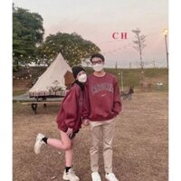 Áo Sweater Cặp đôi, áo nỉ nam nữ unisex CAROLIN dáng rộng cổ tròn bazzic