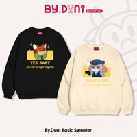 Áo Sweater cặp đôi By.duni nam nữ form rộng, áo cặp bạn thân unisex vải nỉ cotton THỎ VÀ CÁO V.2