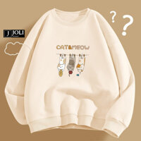 Áo Sweater Cat&Meow Nam Nữ By JOLI Unisex Chất Nỉ Lót Bông Form Rộng J Joli Trendy