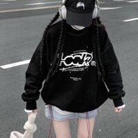 Áo Sweater Chữ 100K Form Rộng Unisex Nam Nữ Cặp Đôi Mặc - Hoodie Thun Nỉ Tay Dài - đen gấu - Size M 37 dưới 52kg