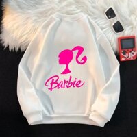Áo Sweater Chui Đầu In Hình Búp Bê Barbie Thời Trang Mùa Đông Cho Bé Gái