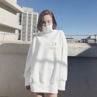 Áo Sweater CỔ LỌ 24h UNISEX (CHỮ IN NGỰC TRÁI)