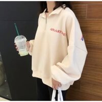 Áo sweater cổ polo kéo khoá