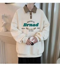 Áo Sweater Cổ Tròn 1977 Chất Nỉ Bông Unisex Form Rộng DT Shop - TRẮNG POLO BRNAD - XL<70kg