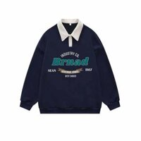 Áo Sweater Cổ Tròn 1977 Chất Nỉ Bông Unisex Form Rộng DT Shop - xah-Sweat polo brnad - L<65kg