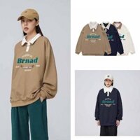 Áo Sweater Cổ Tròn 1977 Chất Nỉ Bông Unisex Form Rộng DT Shop - nâu-Sweat polo brnad - M<55kg