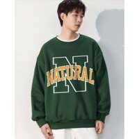 Áo SWEATER Cổ Tròn Bo Kín In 5D NATURO Bản Chữ Ngực Lớn Thời Trang, Nỉ Tàu Siêu Dày Hàng Cao Cấp Mịn Ấm Áp Mã GAREM