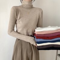 Áo sweater Dệt Kim Cổ Lọ Vải cotton Mềm Mại Phong Cách Cơ Bản 57420