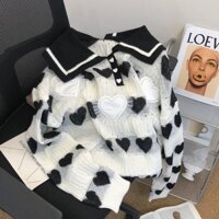 Áo Sweater Dệt Kim Cổ Thủy Thủ Xinh Xắn Cho Nữ  tao bao