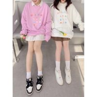 ÁO SWEATER FORM RỘNG UNISEX, Áo Hoodie Nỉ lót bông Form rộng ullzang unisex nam nữ - Tím - Freesize