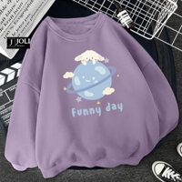 Áo Sweater Funny Day Nam Nữ By JOLI Unisex Chất Nỉ Lót Bông Form Rộng J Joli Trendy