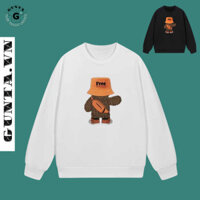 Áo sweater gấu balo thu đông form rộng Unisex- Áo thun tay dài nam nữ cổ tròn