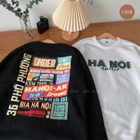 Áo Sweater HÀ NỘI Thu Đông Nam Nữ Unisex - vải nỉ bông trơn tay dài dày dặn, mềm mịn kiểu OVERSIZE form rộng