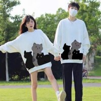 Áo Sweater Hình Mèo In Pet Form Rộng Nam Nữ Unisex Áo Khoác Hoodie Thun Nỉ Tay Dài Chống Nắng Thu Đông