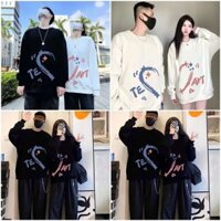 Áo Sweater Hình trái Tim TE- ART In Pet Tay Dài Form Rộng Unisex Nam Nữ - Áo Hoodie Thun Nỉ Thu Đông Top Jacket