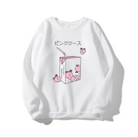 Áo sweater in hộp sữa trái đào - Trắng