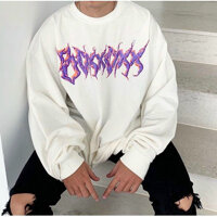 Áo Sweater không mũ form rộng unisex ulzzang, áo chui đầu không nón nam nữ đều mặc được - Trắng - FreeSize 40kg--&gt;65kg