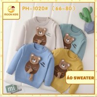 Áo Sweater Len Bé Gái Hình Gấu HAPPY, Áo Len Dài Tay Bé Gái (Mã PH-1020) - Áo Len Bé Gái (Size 66-80)