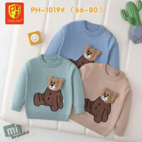 Áo Sweater Len Bé Trai Hình Gấu Nâu (Mã PH-1019;PH-1020) - Áo Len Cho Bé Trai (Size 66-80)