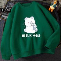 Áo Sweater Milk Tea Nam Nữ By JOLI Unisex Chất Nỉ Lót Bông Form Rộng J Joli Trendy