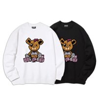 Áo sweater nam nữ local brand NIGUST Misfit Teddy N105 chất liệu nỉ da cá form rộng màu đen trắng Fullbox