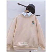 Áo sweater nỉ họa tiết cô gái và cún con (trọng lượng từ 38 kg đến 68kg  )