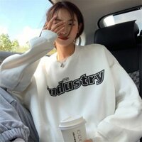 Áo Sweater Nỉ Industry 2 Màu Đen Trắng Dễ Phối Đồ Cho Cả Nam Và Nữ