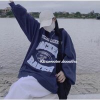 ÁO SWEATER NỈ PACKER BAKER XANH 2 MÀU FORM RỘNG OVERSIZE ẢNH THẬT SHOP CHỤP - Xanh dương - Freesize