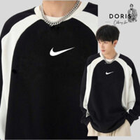 Áo Sweater Nike Phối Tay. Form Rộng Chất Nỉ Bông Dày Dặn Form Chuẩn i hình Doris_Clothing.Store