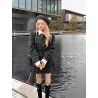 Áo Sweater Nữ , Áo Khoác Len Sọc Retro Phong Cách Hàn Quốc