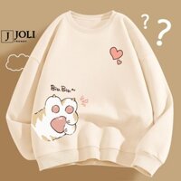 Áo Sweater Printed Nam Nữ By JOLI Unisex Chất Nỉ Lót Bông Form Rộng J Joli Trendy
