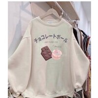 Áo Sweater Sô Cô La Chữ Ngực Nhật Unisex Form Rộng Unisex HCALS5.1