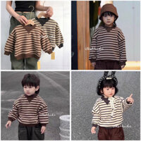 ÁO SWEATER SỌC LÓT LÔNG PHONG CÁCH HÀN QUỐC RẤT ĐẸP CHO BÉ GÁI VÀ BÉ TRAI