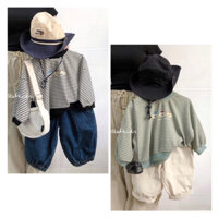ÁO SWEATER SỌC QUẦN JEAN QUẦN KAKI PHONG CÁCH HÀN QUỐC CHO BÉ GÁI VÀ BÉ TRAI RẤT ĐẸP 24637