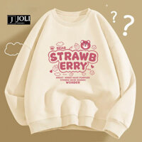 Áo Sweater Strawberry Nam Nữ By JOLI Unisex Chất Nỉ Lót Bông Form Rộng J Joli Trendy