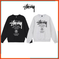 Áo SWEATER STUSSY world tour dày dặn hàn quốc, áo nỉ không mũ cao cấp - Full bọc tag