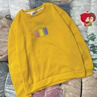 Áo Sweater Thêu Con Gấu Siêu Cute Cặp Đôi Nam Nữ Form Unisex Hàn Quốc - Rẻ Đẹp -Khoác Hoodie Nỉ KhChống Nắng VÀ Lạnh - VÀNG - L