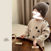 Áo Sweater Thêu Họa Tiết Phong Cách Hàn Quốc Thời Trang Thu Đông Cho Bé