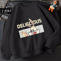 Áo Sweater Thỏ Delicious Nam Nữ By JOLI Unisex Chất Nỉ Lót Bông Form Rộng J Joli Trendy