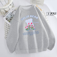 Áo Sweater Tulip Bear Nam Nữ By JOLI Unisex Chất Nỉ Lót Bông Form Rộng J Joli Trendy